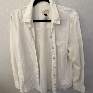 Universal Thread White Linen Blend Button Down Shirt